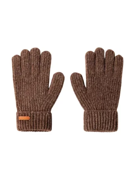 Rękawiczki Pepe Jeans wełniane brązowe
