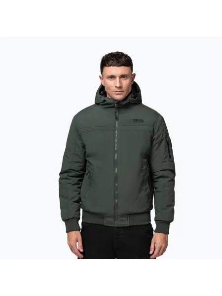 Мъжко зимно яке Pitbull Balboa 2 Hooded dark green зелено