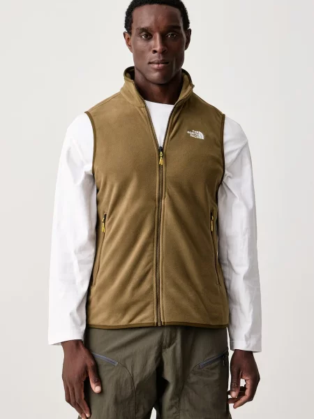The North Face vestă pentru bărbați din polar GLACIER FLEECE verde