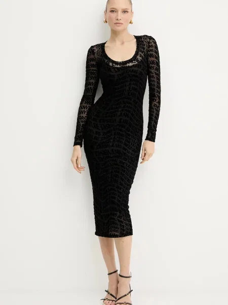 Versace Jeans Couture sukienka midi dopasowana czarny