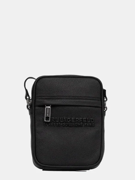Torba crossbody Karl Lagerfeld skórzana czarna