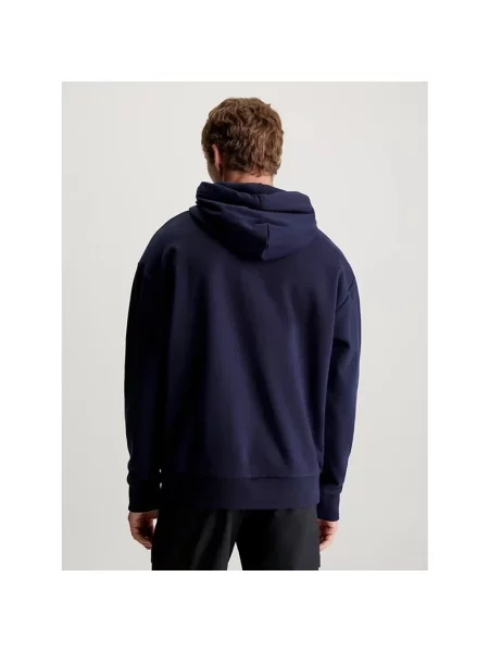 Bluza z kapturem Calvin Klein z kapturem niebieska