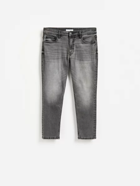 Reserved Джинси slim cropped сірий
