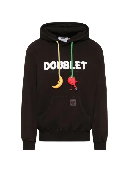 Hanorac cu glugă Doublet cu aplicații maro