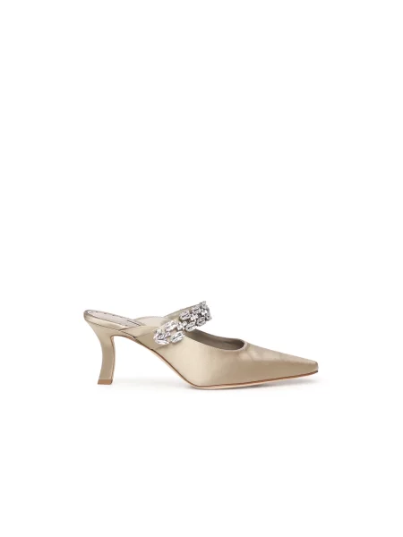 Klapki Manolo Blahnik beżowe