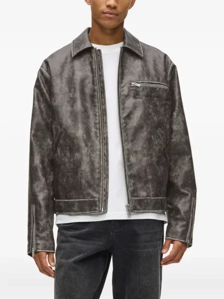 Geacă de blugi Karl Lagerfeld Jeans gri