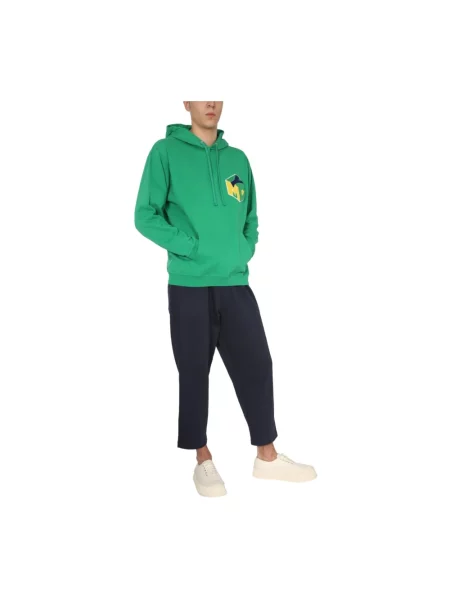 Bluza z kapturem Ymc You Must Create frotte z logo zielona