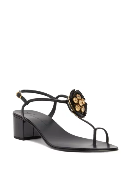 Sandale Giuseppe Zanotti cu model floral negru