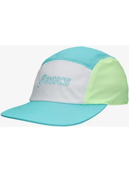 Czapka ASICS 5 Panel niebieski błękitny zielony S-M biały