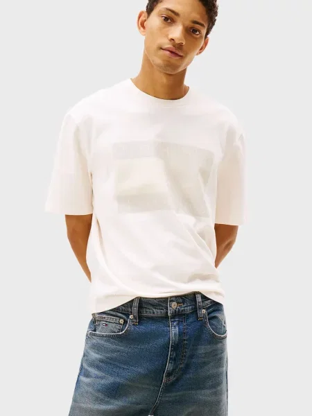Футболка Tommy Jeans з потертостями біла