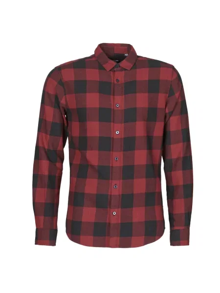 Only & Sons Košeľa Gudmund / hrdzavo červená čierna