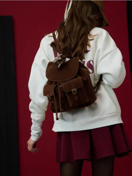 Рюкзак з клапаном коричневий