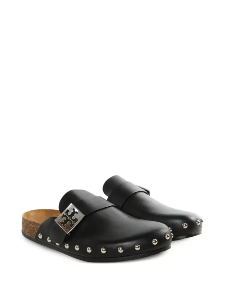 Papuci tip mules Tory Burch cu tepi negru
