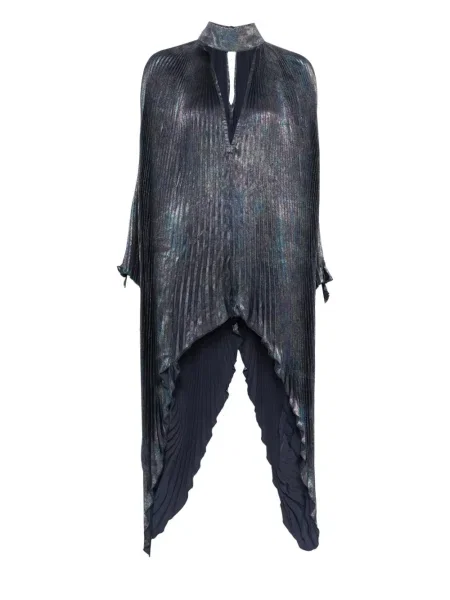 Bluzka L'idée z dekoltem w serek niebieska