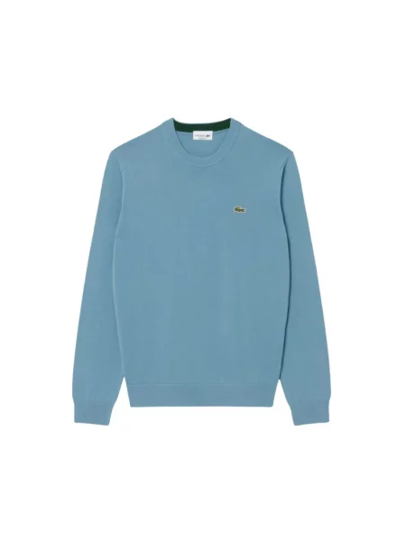 Dzianinowy sweter Lacoste niebieski