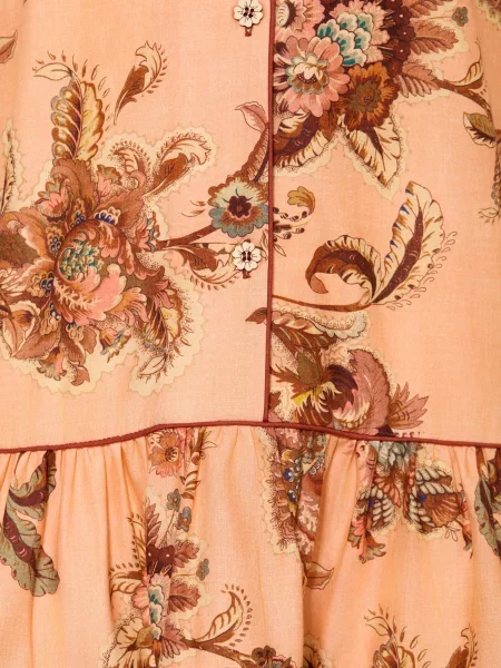 Zimmermann Sukienka Aster Z Falbanami orange zielona