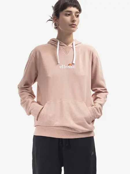 Суичър с качулка Ellesse с качулка с апликация бежово