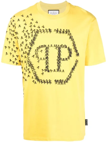 Tricou Philipp Plein cu imagine galben
