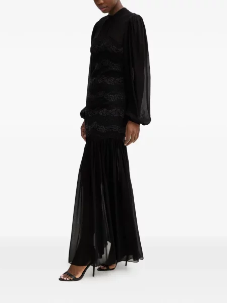 Lung rochie Twinset din dantelă negru