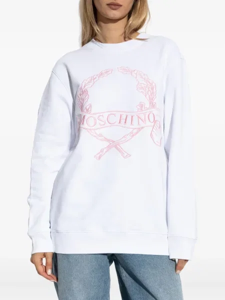 Hanorac Moschino cu broderie alb