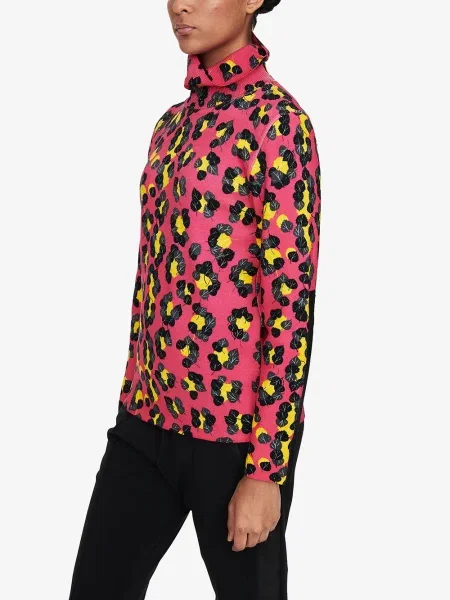 Sweter Aztech Mountain z nadrukiem w panterkę różowy