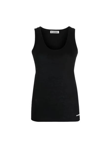 Top Jil Sander z nadrukiem czarny
