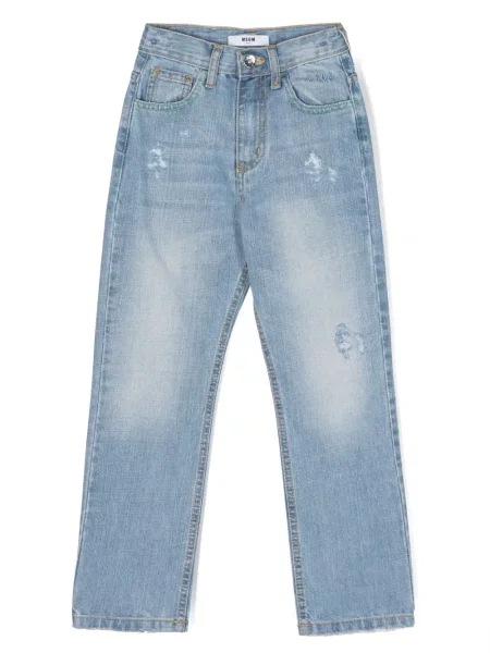 Jeansy straight leg dziecięce Msgm niebieskie