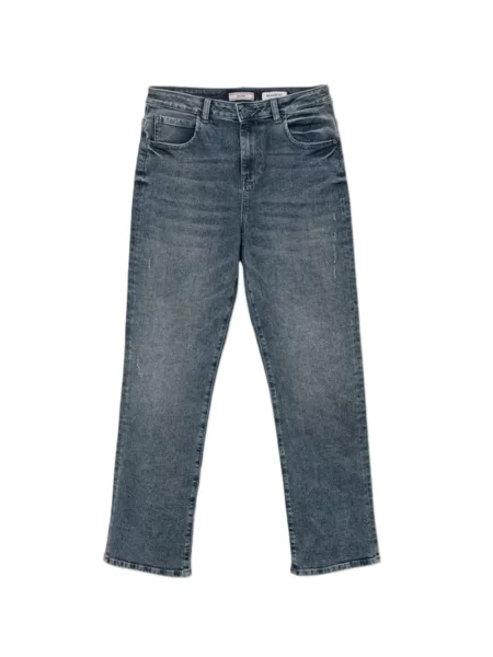 Jeansy straight leg dziecięce Guess niebieskie