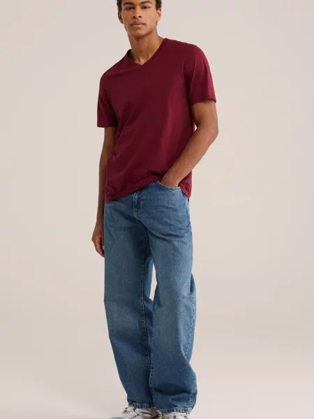 WE Fashion Tričko vínovo červená