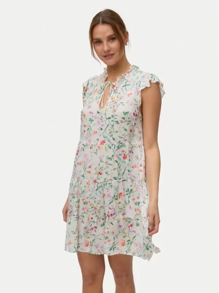 VERO MODA Ruha VMALBA zöld / pasztellnarancs / rózsaszín fehér