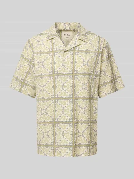 Koszula casualowa z kołnierzem z połami model ‘HOWIE’ Redefined Rebel beżowa