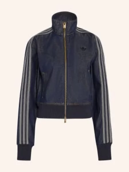Adidas Originals Džínová Bunda Firebird Denim S Galonovými Pruhy inddnm