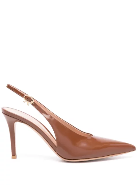 Pantofi cu toc Gianvito Rossi slingback maro