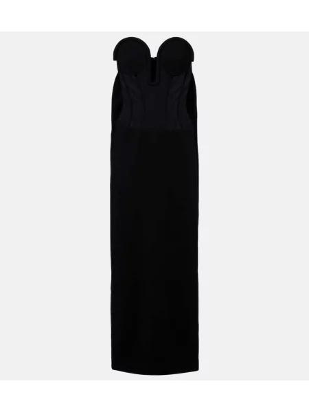 Rochie maxi Jean Paul Gaultier din tul de costum negru