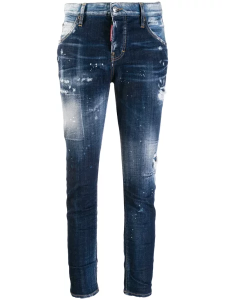 Blugi skinny Dsquared2 zdrențuiți skinny fit albastru