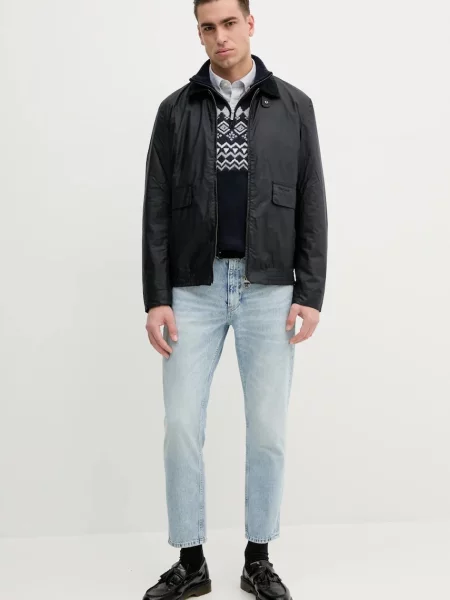 Barbour koszula Striped Oxtown Tailored Shirt slim z kołnierzykiem button-down szary
