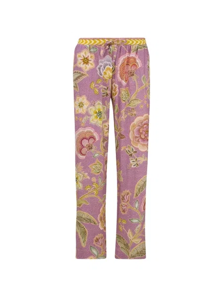 Pantaloni Pip Studio cu model floral cu imagine violet