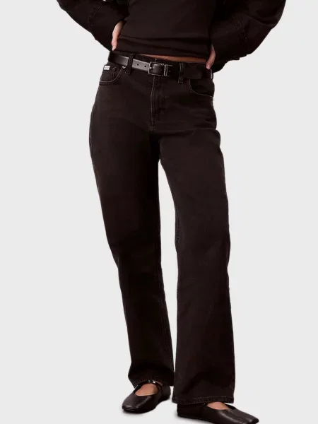 Джинси Calvin Klein Jeans з високою посадкою чорні