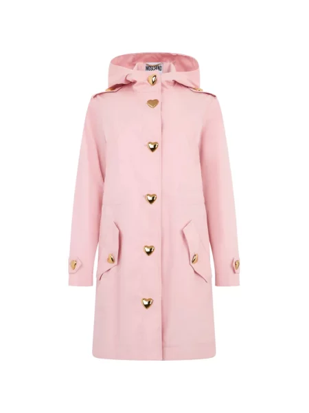 Geacă parka Moschino cu glugă cu motiv cu inimi roz