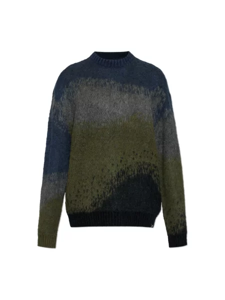 Sweter z dzianiny z okrągłym dekoltem model ‘TINLEY’ Carhartt Work In Progress oliwkowy