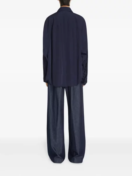 Blugi Dries Van Noten plisate albastru