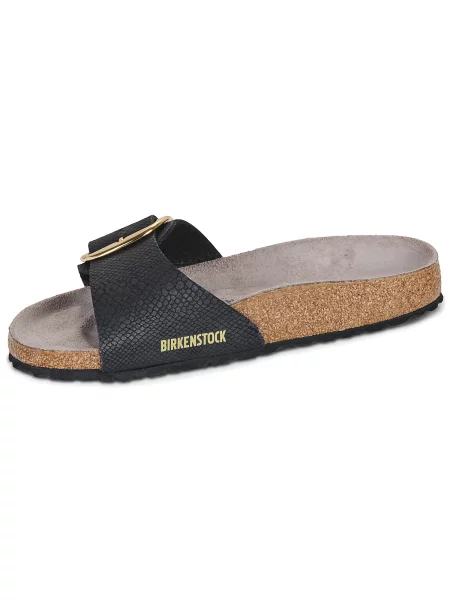Birkenstock Șlapi Madrid Big Buckle | piele întoarsă | narrow fit negru