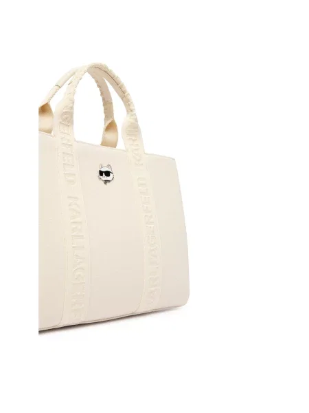 Karl Lagerfeld Shopper torba IKON CHOUPETTE PIN SQUARE bijela bež
