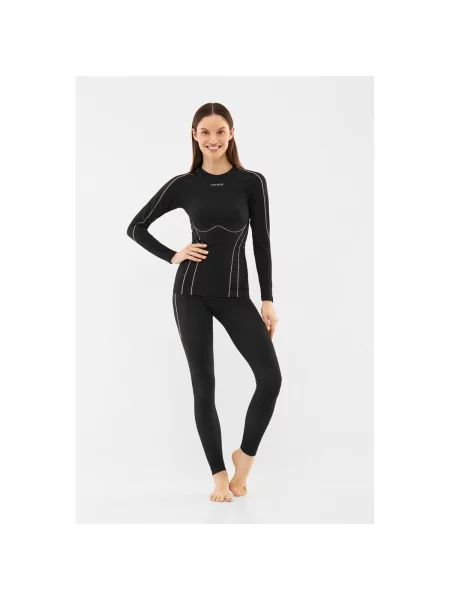 VIKING Bielizna Etna Lady Longsleeve Bamboo czarno-fioletowa koszulka XS czarna