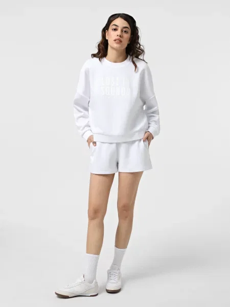 Шорти Armani Exchange Lost in sounds поліестер/віскоза білий