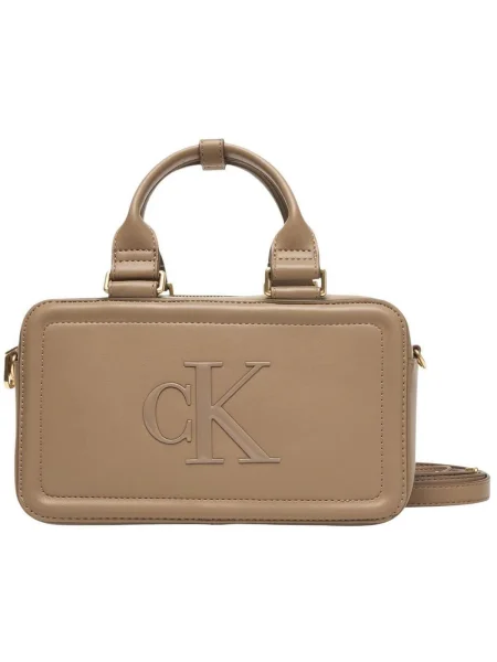 Calvin Klein Geantă Bold Ck Elongated Mini Tote bej