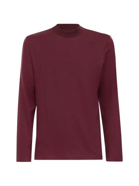 Lung tricou Brunello Cucinelli din jerseu roșu