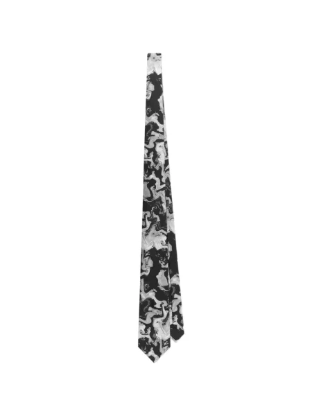 Cravată Dolce & Gabbana cu imagine cu imprimeu abstract din țesătură twill negru