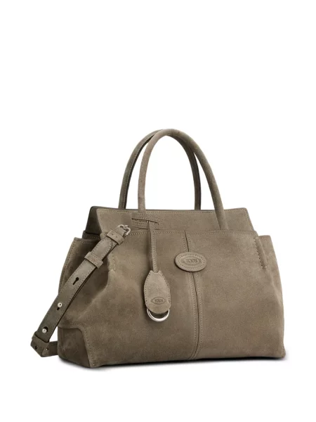 Semišová shopper kabelka Tod's s autogramem šedá