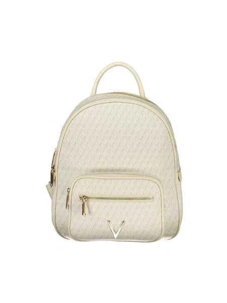 Lniany plecak Valentino Bags elegancki beżowy